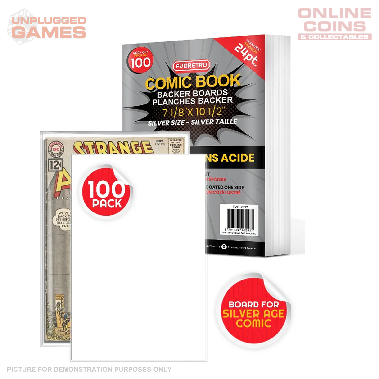 EVORETRO Comic Book Backer Boards - SILVER Size - Pack of 100